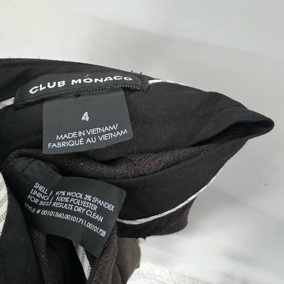 Club Monaco Keri Ivy Flare Leg Trouser Pant Wool Blend Brown Stretch Pocket 4 - Picture 11 of 11